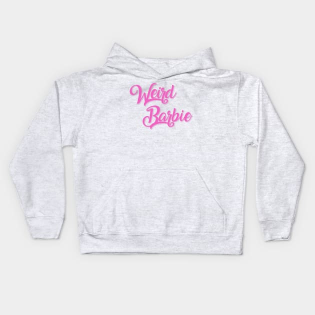 Weird Barbie Sticker Kids Hoodie by MovieFunTime